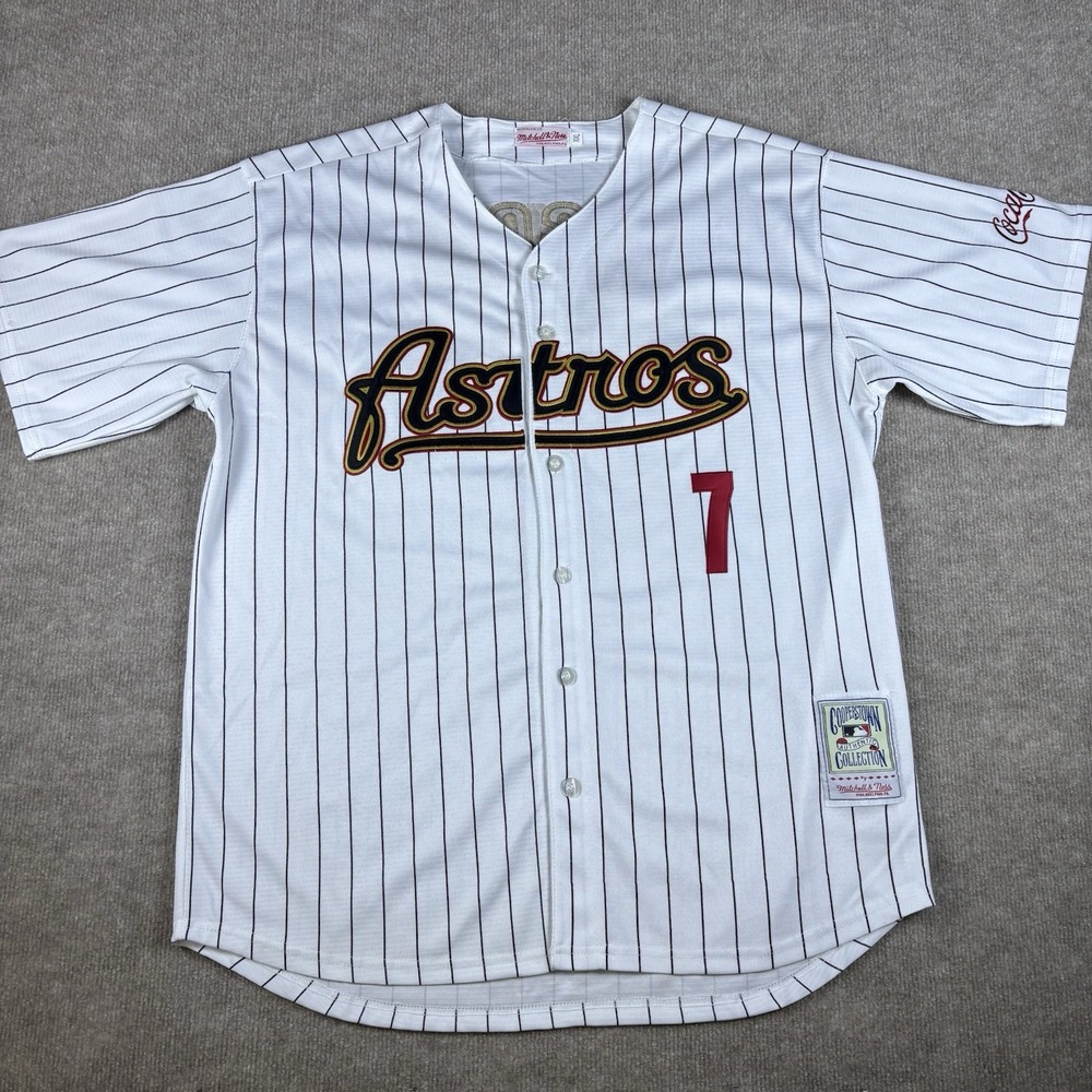 Craig Biggio #7 Houston Astros Baseball Jersey White Pinstripe XXL Stitched